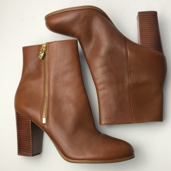 Michael Kors Frenchie Brown Ankle Boots Minimalist 10 - Picture 7 of 14